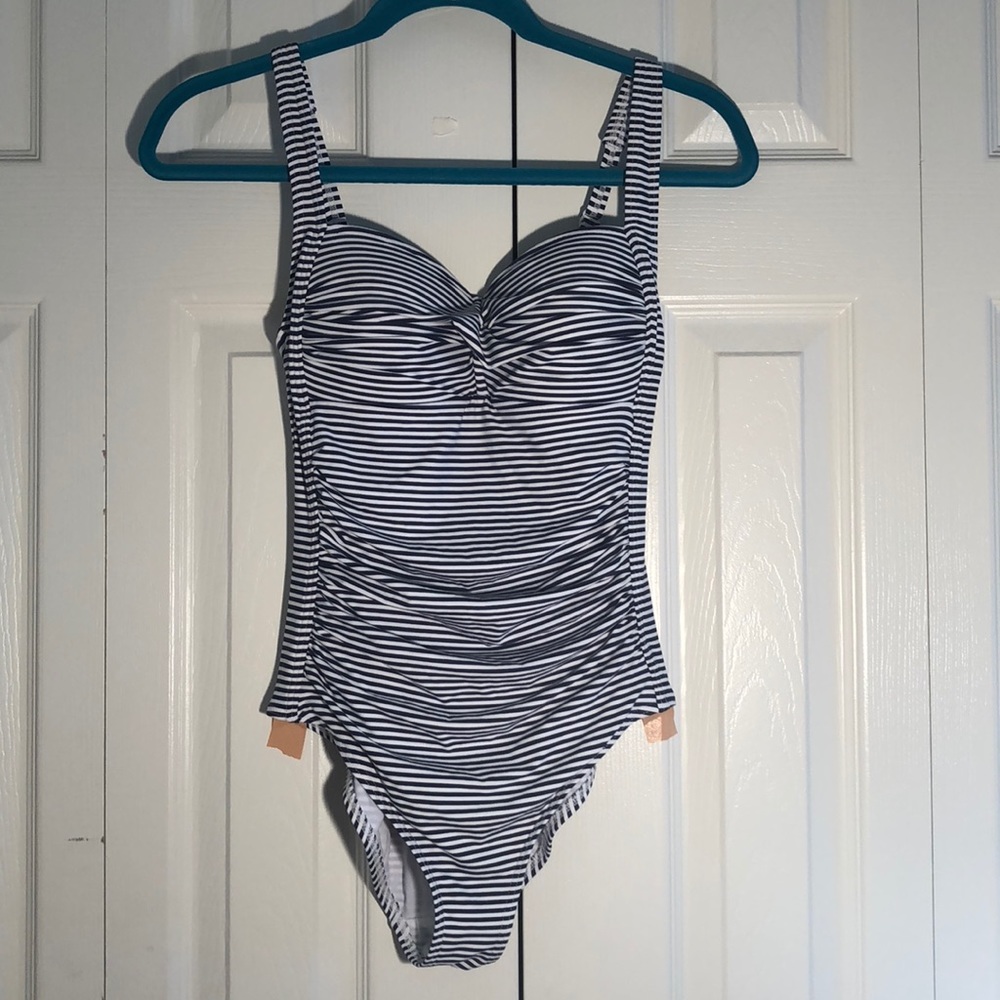 fitted, striped NiptuckSwim suit